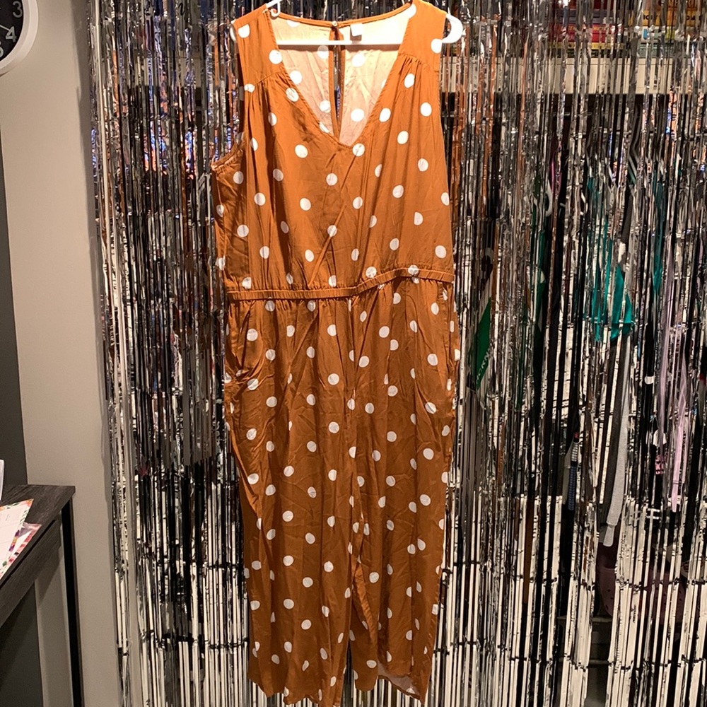 OLD NAVY Caramel Polka Dot Sleeveless Jumper Size XL